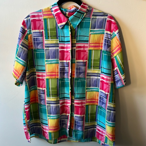 Multicoloured geometric button up - Picture 1 of 2